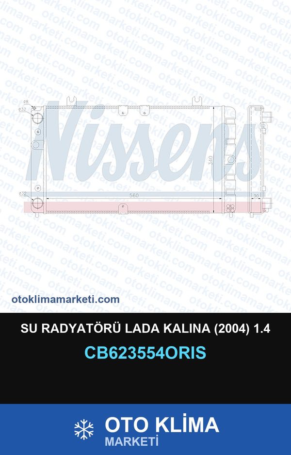 Su Radyatörü Lada Kalına (2004) 1.4 — SU RADYATÖRÜ — ORİS marka