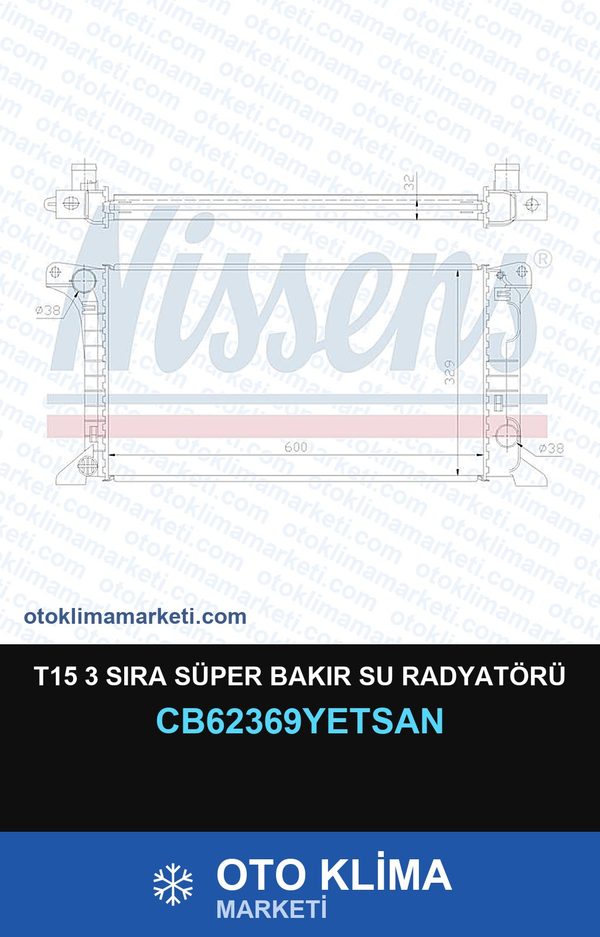 T15 3 Sıra Süper Bakır Su Radyatörü — SU RADYATÖRÜ — YETSAN marka