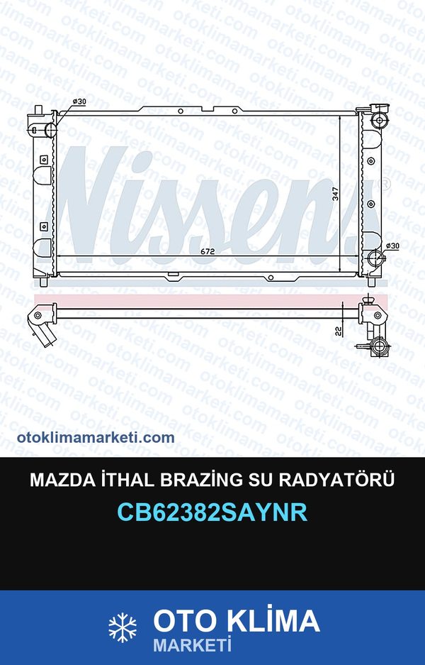 Mazda İthal Brazing Su Radyatörü — SU RADYATÖRÜ — UNICORE marka — Uyumlu: MAZDA