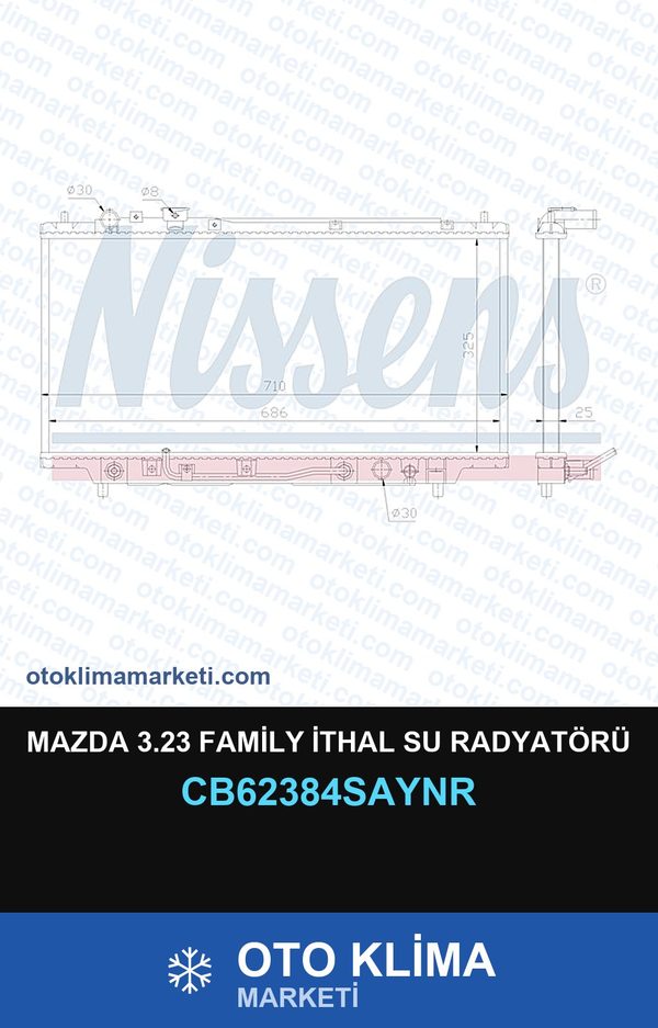 Mazda 3.23 Family İthal Su Radyatörü — SU RADYATÖRÜ — UNICORE marka — Uyumlu: MAZDA