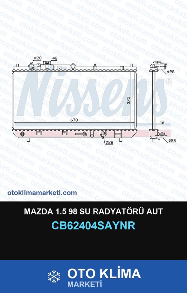 Mazda 1.5 98 Su Radyatörü Aut — SU RADYATÖRÜ — UNICORE marka — Uyumlu: MAZDA