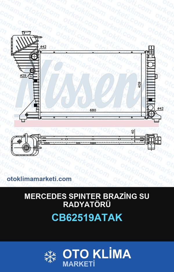 Mercedes Spınter Brazing Su Radyatörü — SU RADYATÖRÜ — VEKA marka — Uyumlu: MERCEDES BENZ