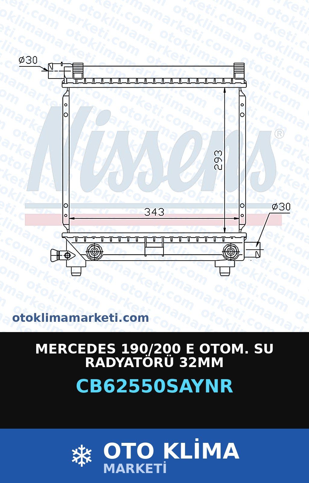 Mercedes 190/200 E Otom. Su Radyatörü 32MM — SU RADYATÖRÜ — UNICORE marka — Uyumlu: MERCEDES BENZ