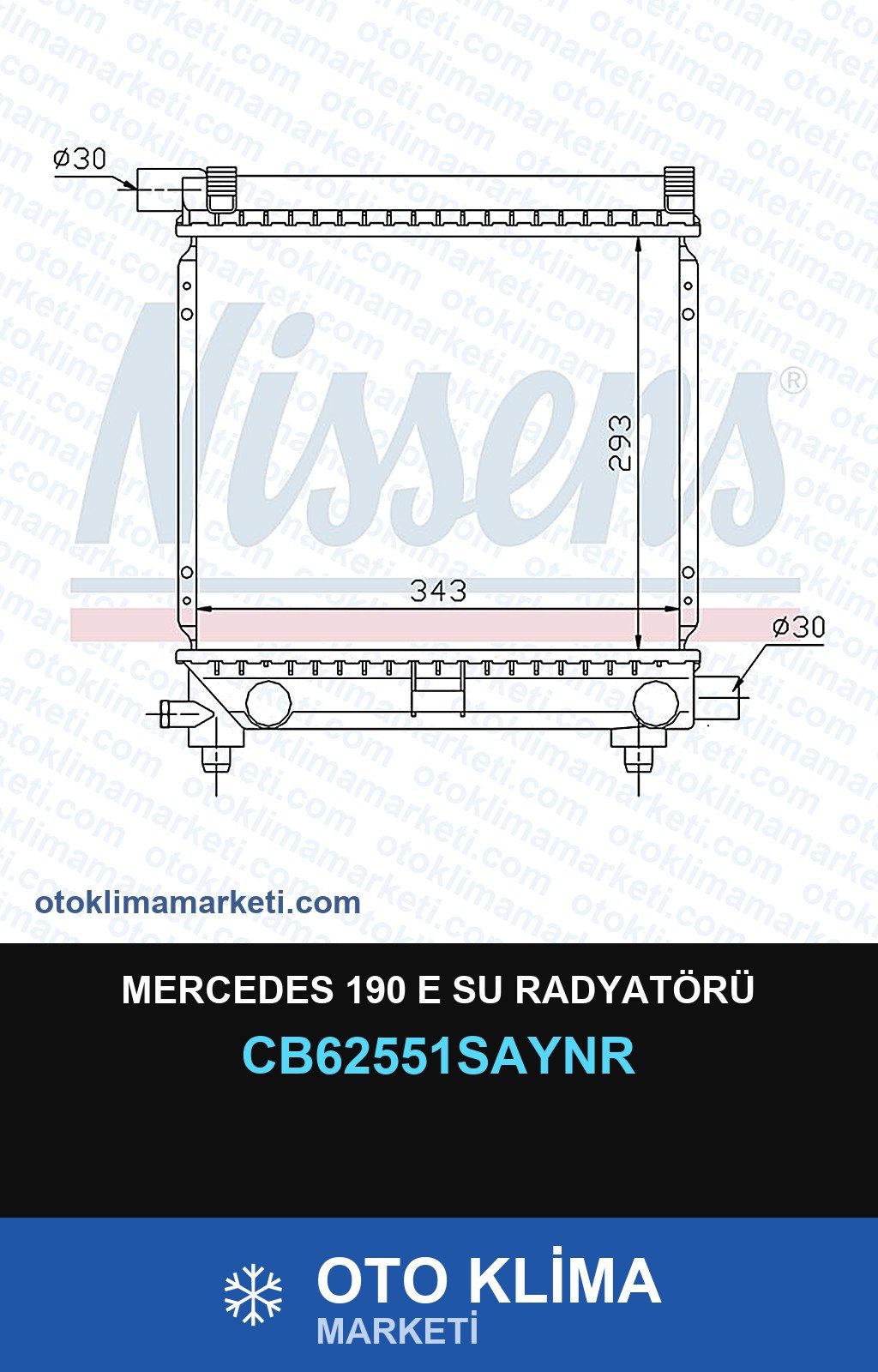 Mercedes 190 E Su Radyatörü — SU RADYATÖRÜ — UNICORE marka — Uyumlu: MERCEDES BENZ