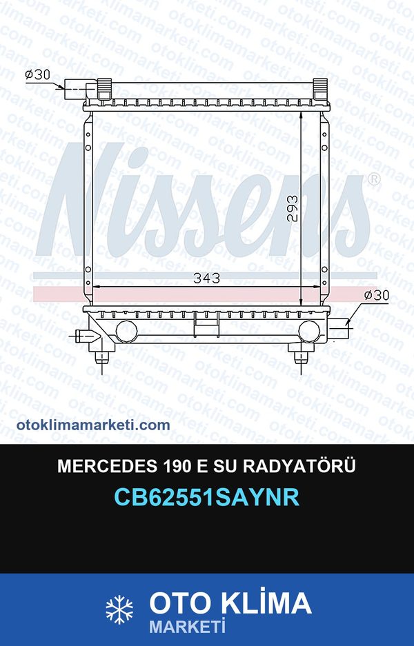Mercedes 190 E Su Radyatörü — SU RADYATÖRÜ — UNICORE marka — Uyumlu: MERCEDES BENZ