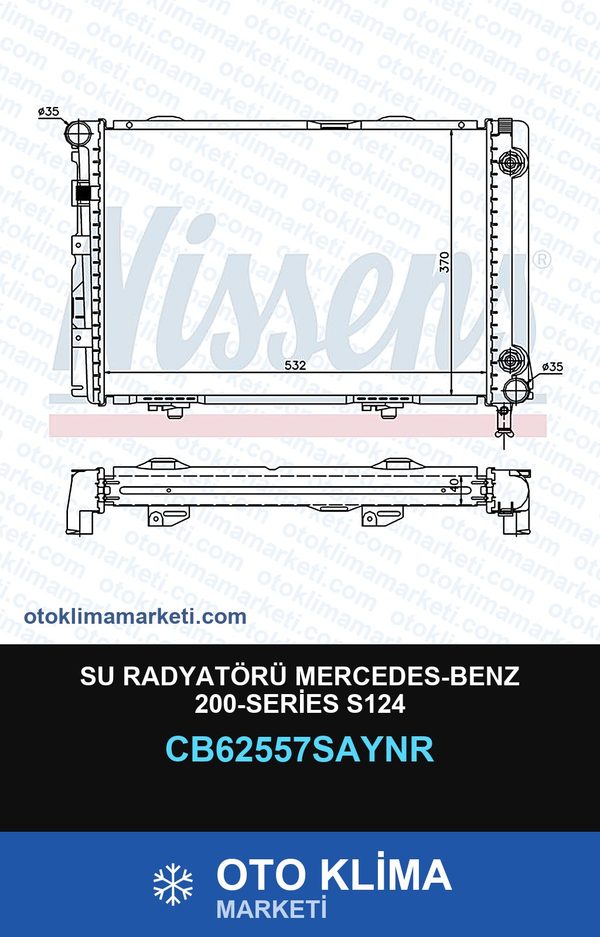 Su Radyatörü Mercedes-Benz 200-Series S124 — SU RADYATÖRÜ — UNICORE marka — Uyumlu: MERCEDES BENZ