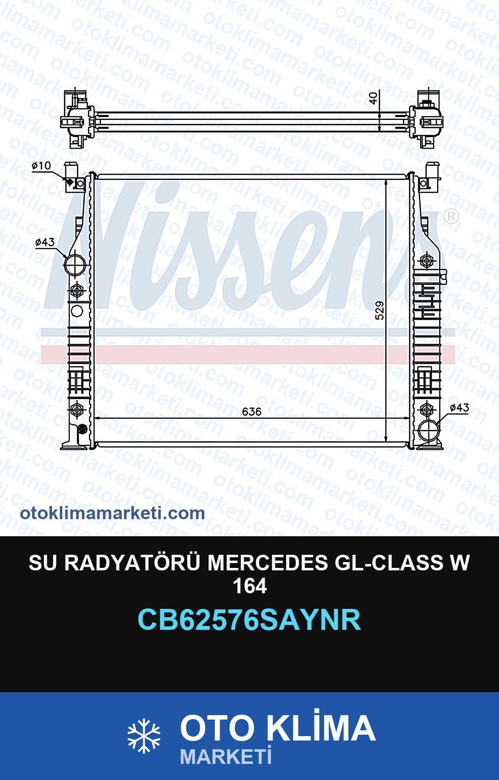 Su Radyatörü Mercedes Gl-Class W 164 — SU RADYATÖRÜ — UNICORE marka — Uyumlu: MERCEDES BENZ