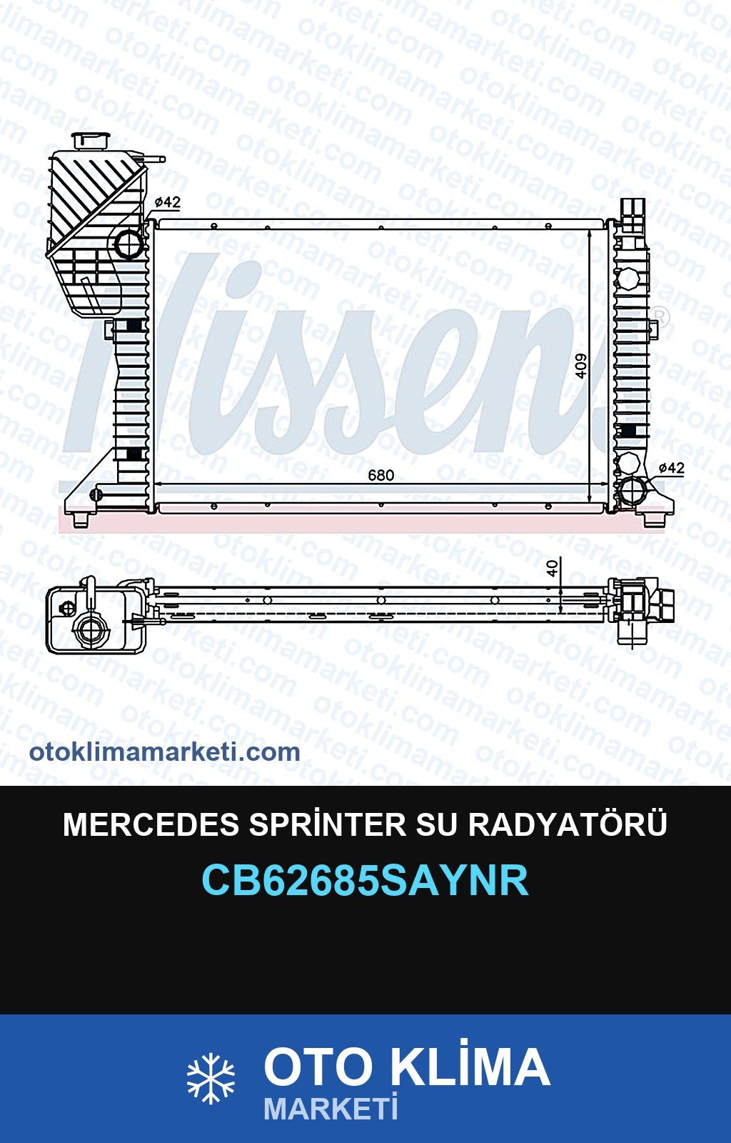 Mercedes Sprinter Su Radyatörü — SU RADYATÖRÜ — UNICORE marka — Uyumlu: MERCEDES BENZ