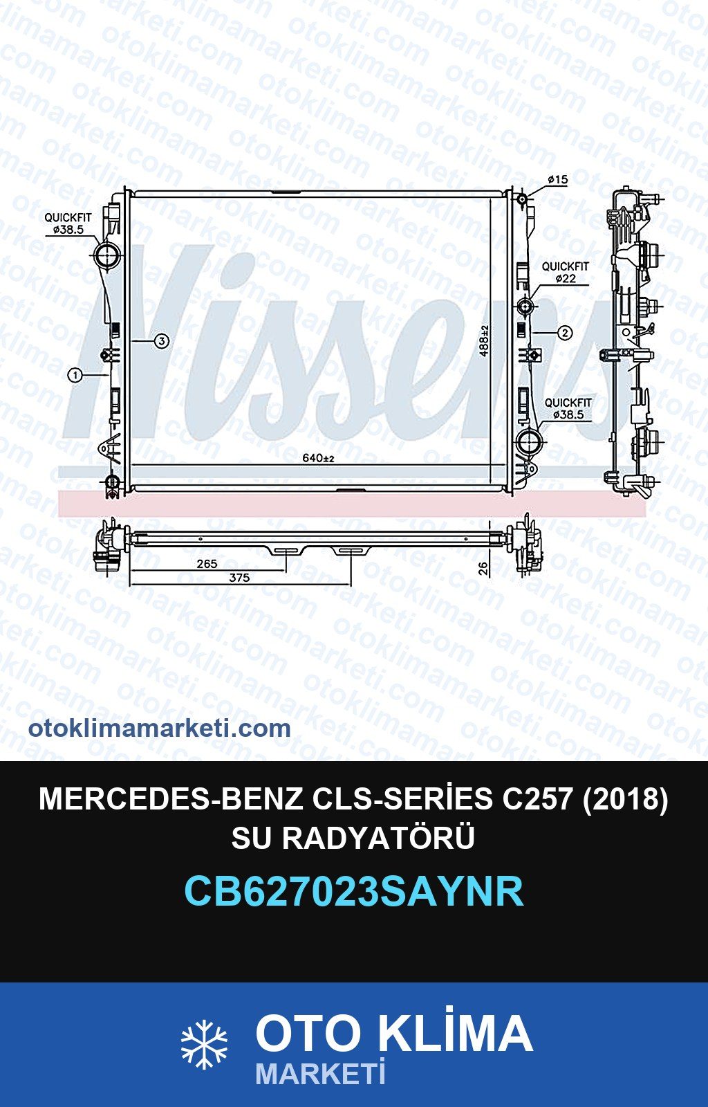 Mercedes-Benz Cls-Series C257 (2018) Su Radyatörü — SU RADYATÖRÜ — UNICORE marka — Uyumlu: MERCEDES BENZ
