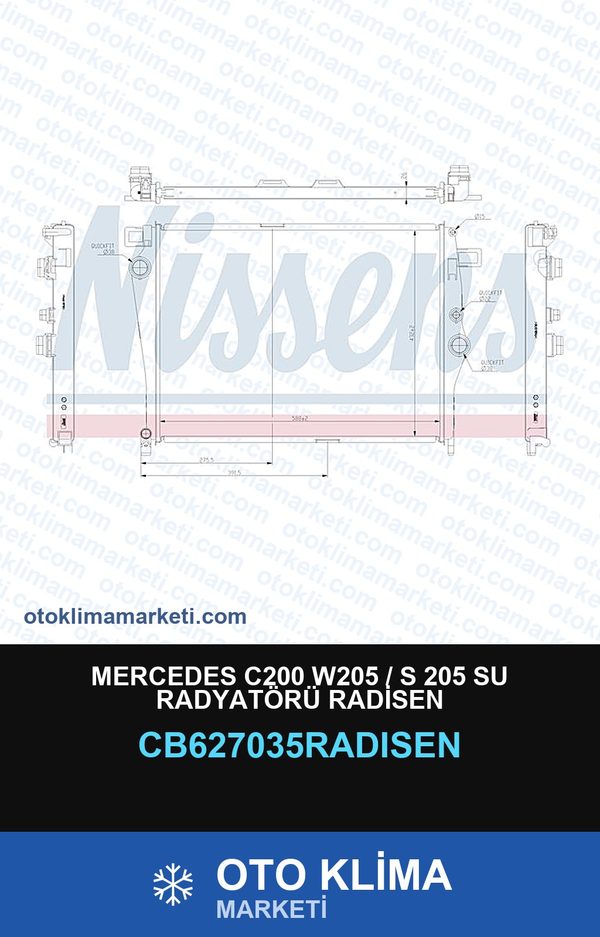 Mercedes C200 W205 / S 205 Su Radyatörü Radisen — SU RADYATÖRÜ — RADİSEN marka — Uyumlu: MERCEDES BENZ