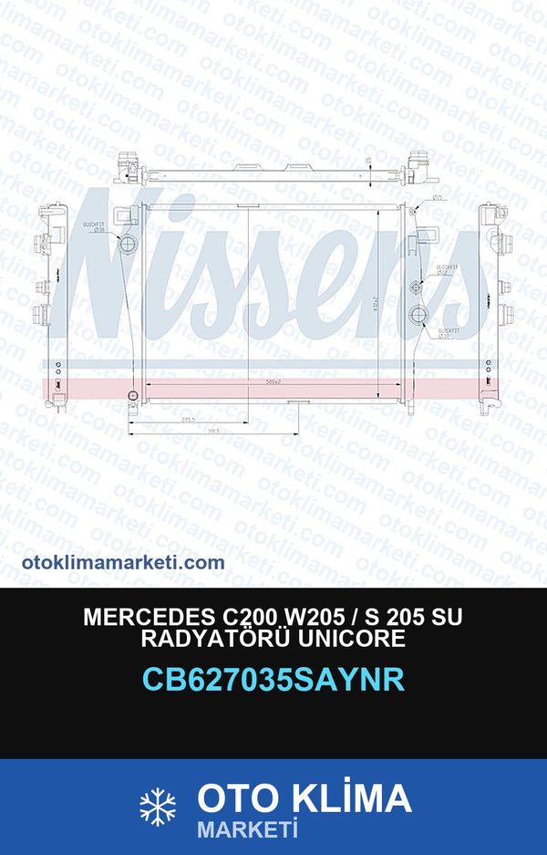 Mercedes C200 W205 / S 205 Su Radyatörü Unicore — SU RADYATÖRÜ — UNICORE marka — Uyumlu: MERCEDES BENZ