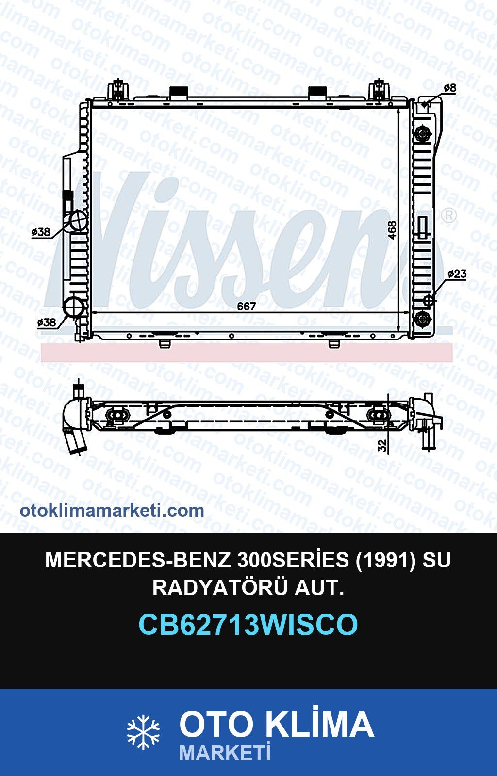 Mercedes-Benz 300SERİES (1991) Su Radyatörü Aut. — SU RADYATÖRÜ — WISCO marka — Uyumlu: MERCEDES BENZ