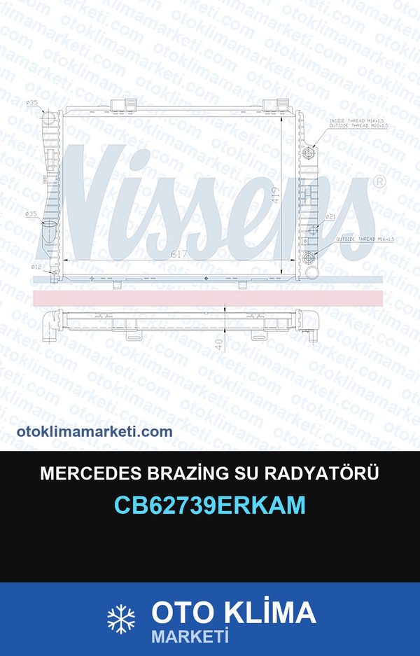 Mercedes Brazing Su Radyatörü — SU RADYATÖRÜ — ERKA marka — Uyumlu: MERCEDES BENZ