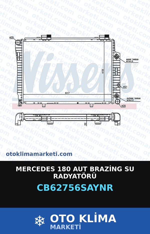 Mercedes 180 Aut Brazing Su Radyatörü — SU RADYATÖRÜ — UNICORE marka — Uyumlu: MERCEDES BENZ