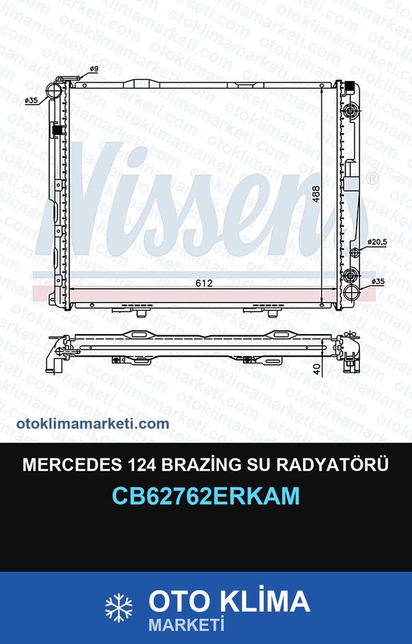 Mercedes 124 Brazing Su Radyatörü — SU RADYATÖRÜ — ERKA marka — Uyumlu: MERCEDES BENZ