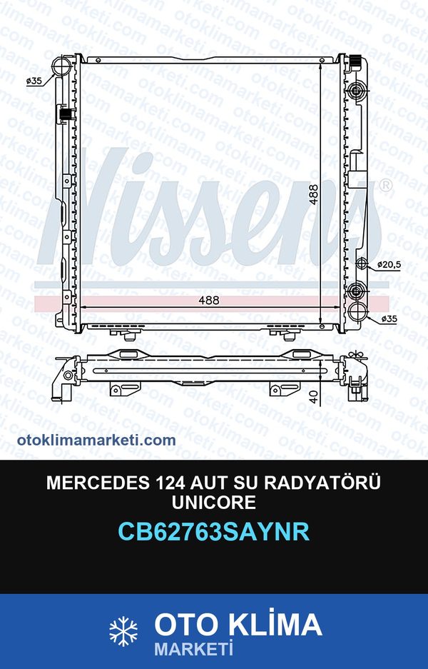 Mercedes 124 Aut Su Radyatörü Unicore — SU RADYATÖRÜ — UNICORE marka — Uyumlu: MERCEDES BENZ