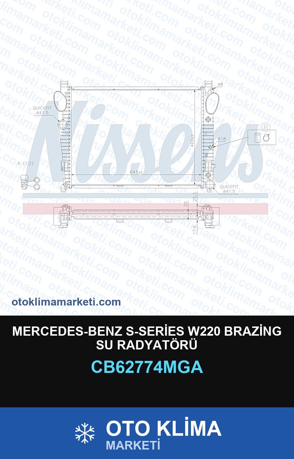 Mercedes-Benz S-Series W220 Brazing Su Radyatörü — SU RADYATÖRÜ — MGA marka — Uyumlu: MERCEDES BENZ