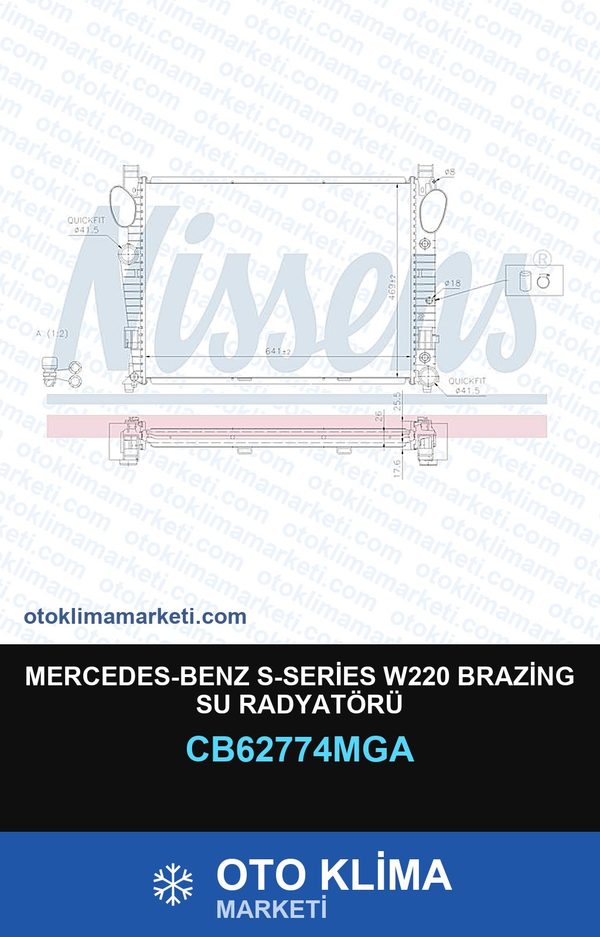 Mercedes-Benz S-Series W220 Brazing Su Radyatörü — SU RADYATÖRÜ — MGA marka — Uyumlu: MERCEDES BENZ