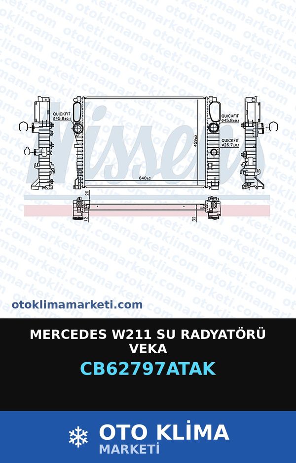 Mercedes W211 Su Radyatörü Veka — SU RADYATÖRÜ — VEKA marka — Uyumlu: MERCEDES BENZ