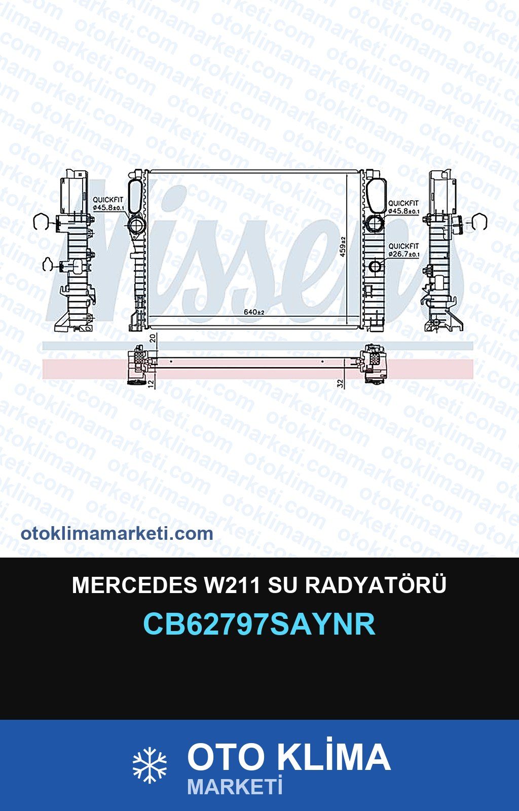 Mercedes W211 Su Radyatörü — SU RADYATÖRÜ — UNICORE marka — Uyumlu: MERCEDES BENZ