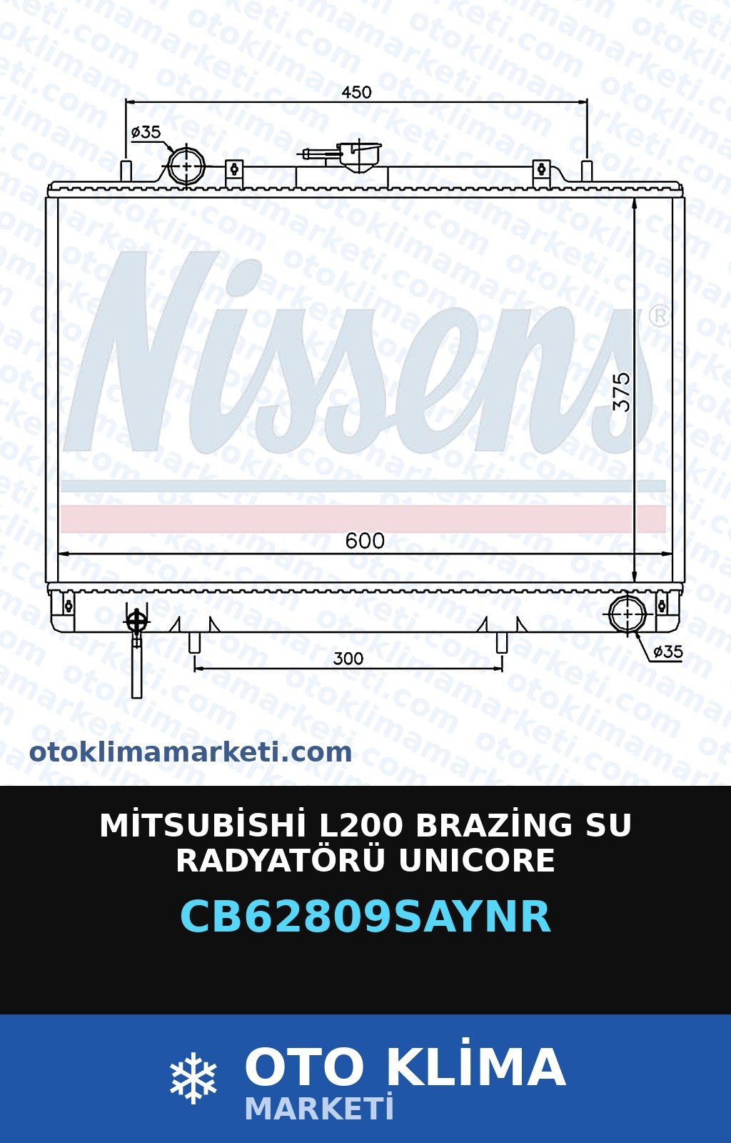 Mitsubishi L200 Brazing Su Radyatörü Unicore — SU RADYATÖRÜ — UNICORE marka — Uyumlu: MITSUBISHI