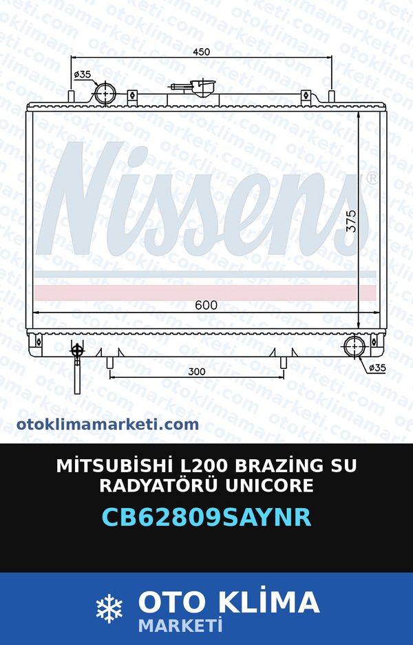 Mitsubishi L200 Brazing Su Radyatörü Unicore — SU RADYATÖRÜ — UNICORE marka — Uyumlu: MITSUBISHI