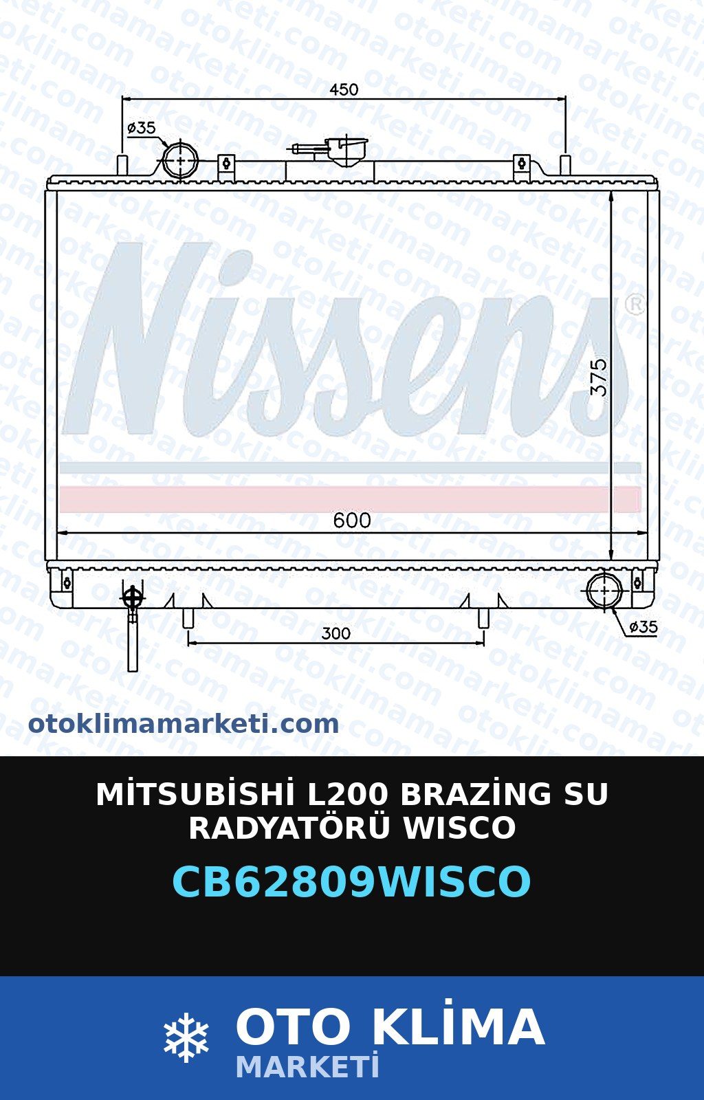 Mitsubishi L200 Brazing Su Radyatörü Wisco — SU RADYATÖRÜ — WISCO marka — Uyumlu: MITSUBISHI