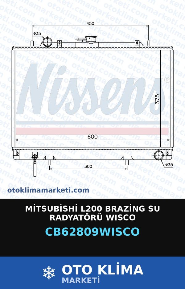 Mitsubishi L200 Brazing Su Radyatörü Wisco — SU RADYATÖRÜ — WISCO marka — Uyumlu: MITSUBISHI