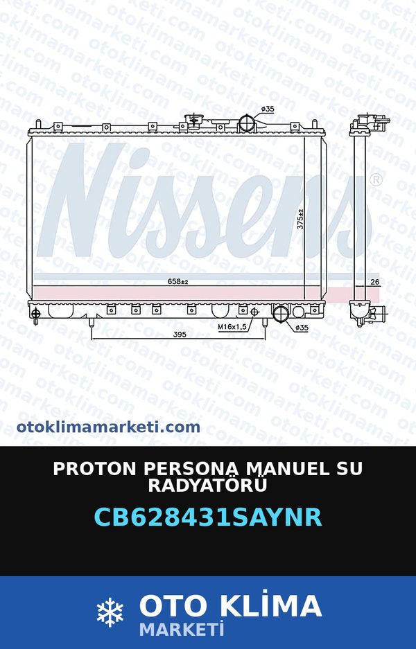 Proton Persona Manuel Su Radyatörü — SU RADYATÖRÜ — UNICORE marka — Uyumlu: PROTON