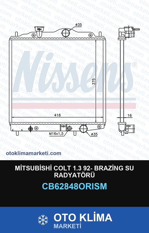 Mitsubishi Colt 1.3 92- Brazing Su Radyatörü — SU RADYATÖRÜ — ORİS marka — Uyumlu: MITSUBISHI