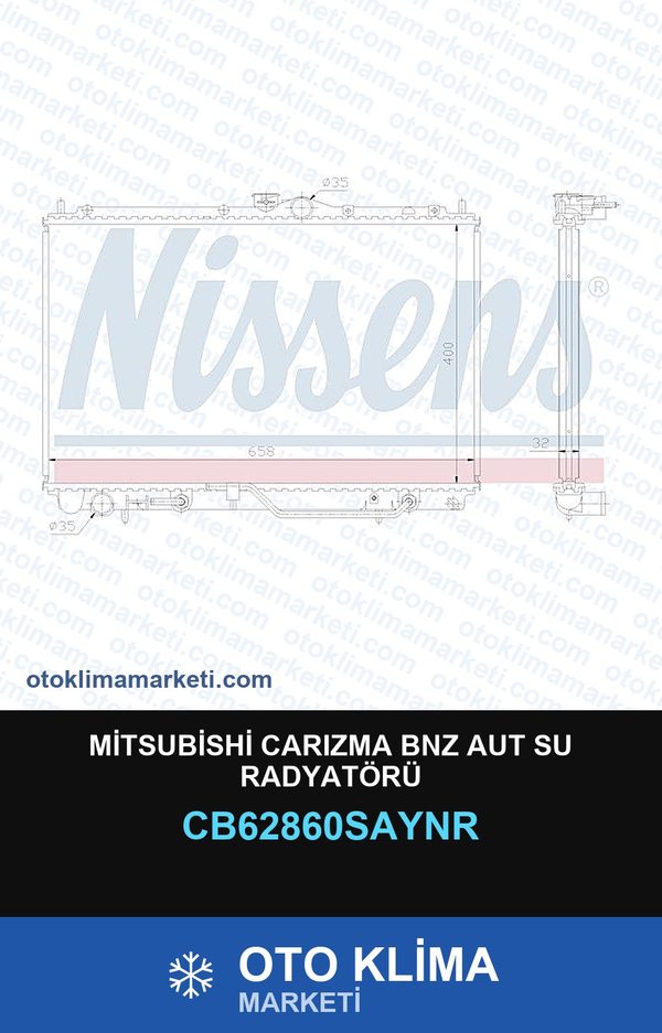 Mitsubishi Carızma Bnz Aut Su Radyatörü — SU RADYATÖRÜ — UNICORE marka — Uyumlu: MITSUBISHI