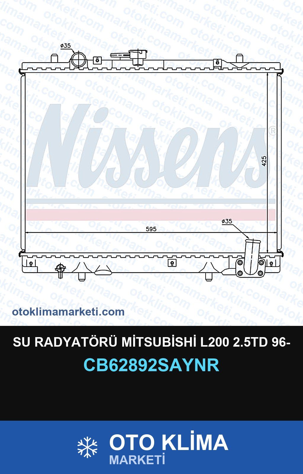 Su Radyatörü Mitsubishi L200 2.5TD 96- — SU RADYATÖRÜ — UNICORE marka — Uyumlu: MITSUBISHI