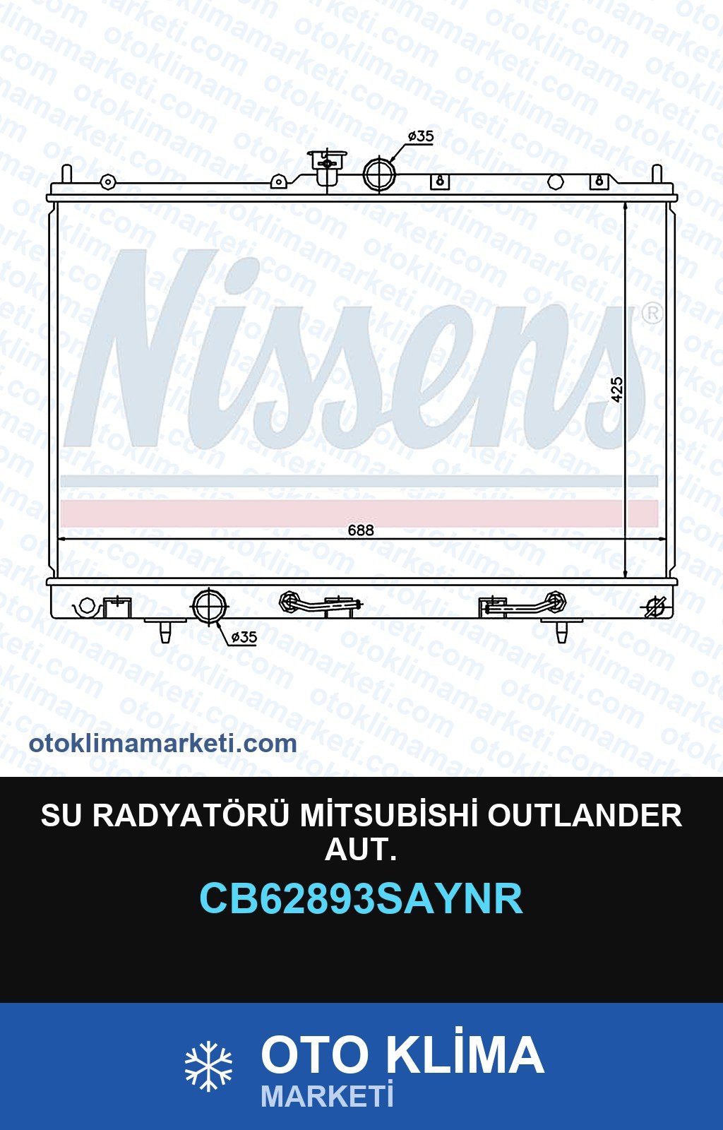 Su Radyatörü Mitsubishi Outlander Aut. — SU RADYATÖRÜ — UNICORE marka — Uyumlu: MITSUBISHI