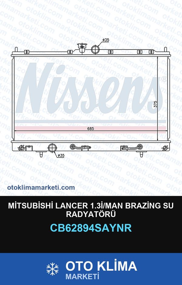 Mitsubishi Lancer 1.3İ/MAN Brazing Su Radyatörü — SU RADYATÖRÜ — UNICORE marka — Uyumlu: MAN, MITSUBISHI
