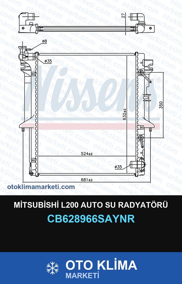 Mitsubishi L200 Auto Su Radyatörü — SU RADYATÖRÜ — UNICORE marka — Uyumlu: MITSUBISHI
