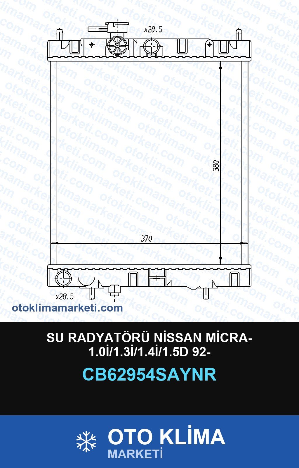 Su Radyatörü Nissan Micra- 1.0İ/1.3İ/1.4İ/1.5D 92- — SU RADYATÖRÜ — UNICORE marka — Uyumlu: NISSAN