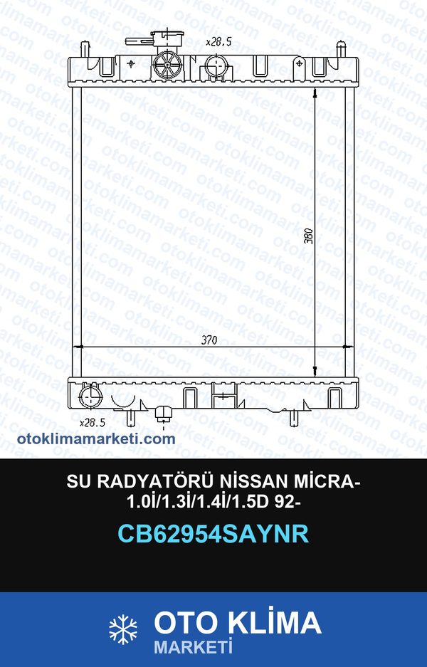 Su Radyatörü Nissan Micra- 1.0İ/1.3İ/1.4İ/1.5D 92- — SU RADYATÖRÜ — UNICORE marka — Uyumlu: NISSAN