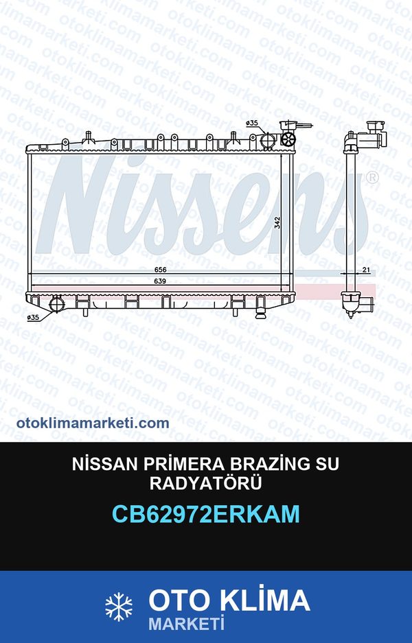 Nissan Primera Brazing Su Radyatörü — SU RADYATÖRÜ — ERKA marka — Uyumlu: NISSAN