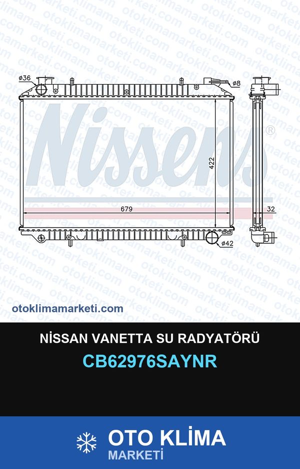 Nissan Vanetta Su Radyatörü — SU RADYATÖRÜ — UNICORE marka — Uyumlu: NISSAN