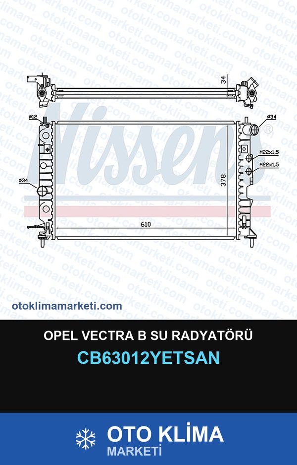Opel Vectra B Su Radyatörü — SU RADYATÖRÜ — YETSAN marka — Uyumlu: OPEL