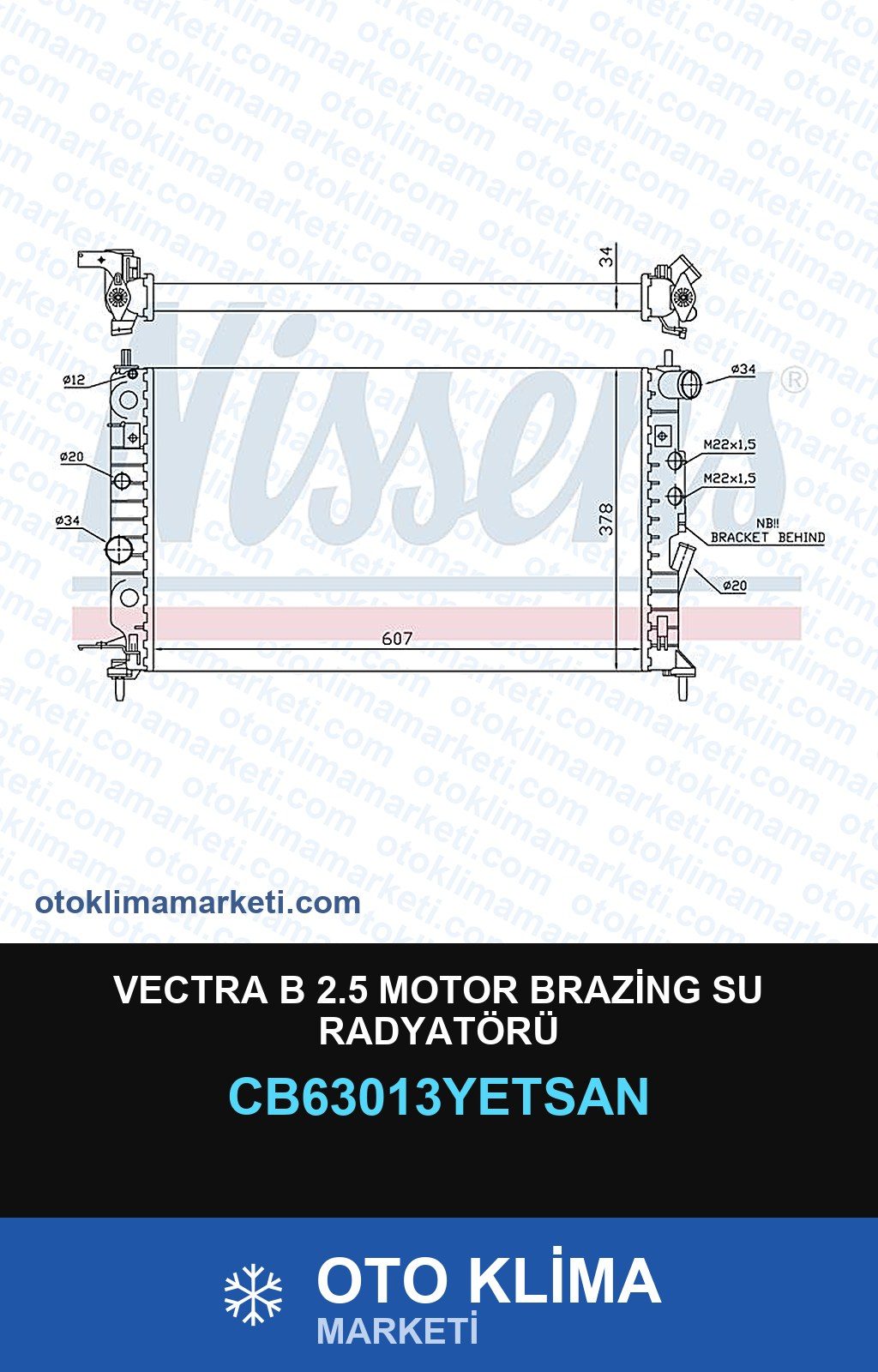 Vectra B 2.5 Motor Brazing Su Radyatörü — SU RADYATÖRÜ — YETSAN marka