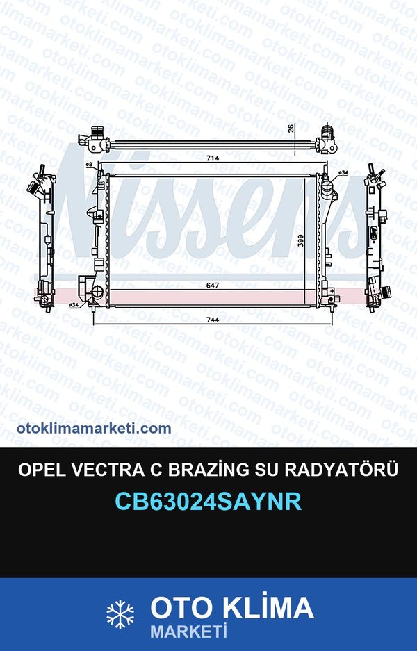 Opel Vectra C Brazing Su Radyatörü — SU RADYATÖRÜ — UNICORE marka — Uyumlu: OPEL