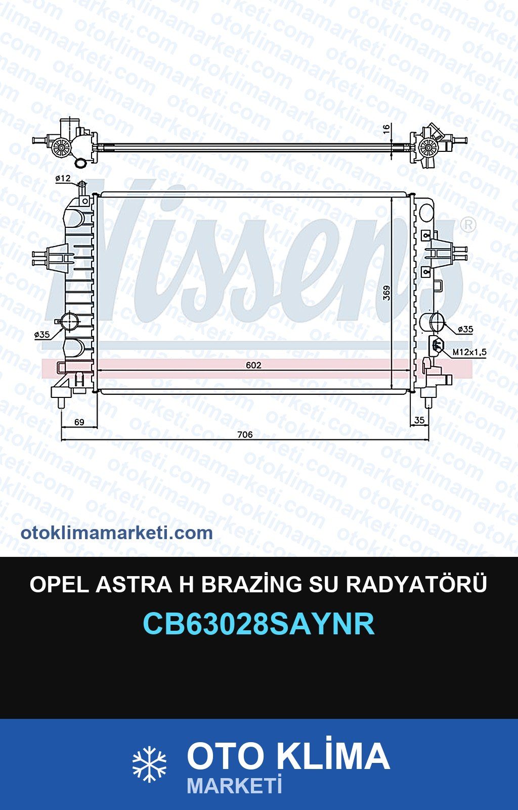 Opel Astra H Brazing Su Radyatörü — SU RADYATÖRÜ — UNICORE marka — Uyumlu: OPEL