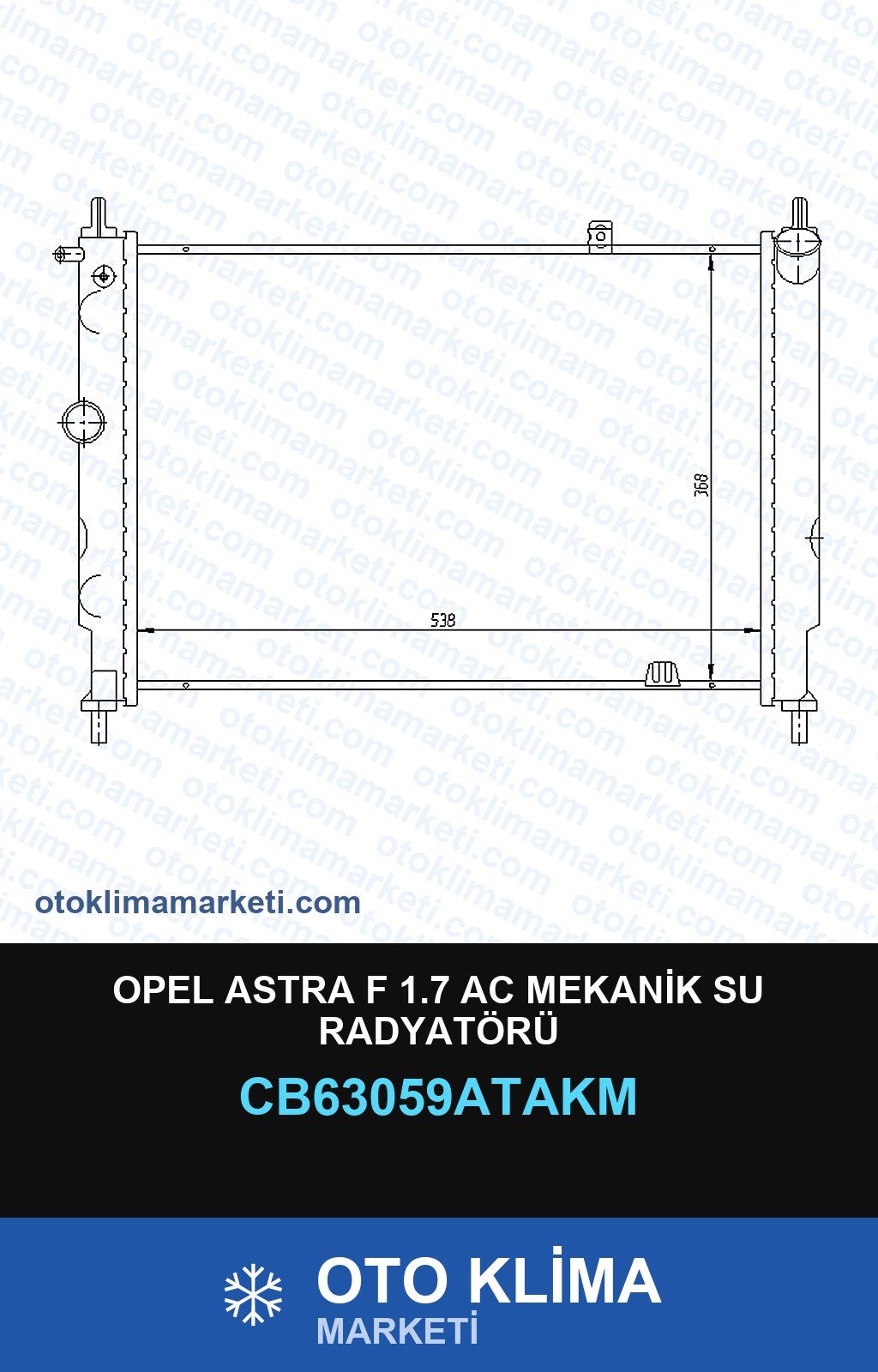 Opel Astra F 1.7 AC Mekanik Su Radyatörü — SU RADYATÖRÜ — VEKA marka — Uyumlu: OPEL
