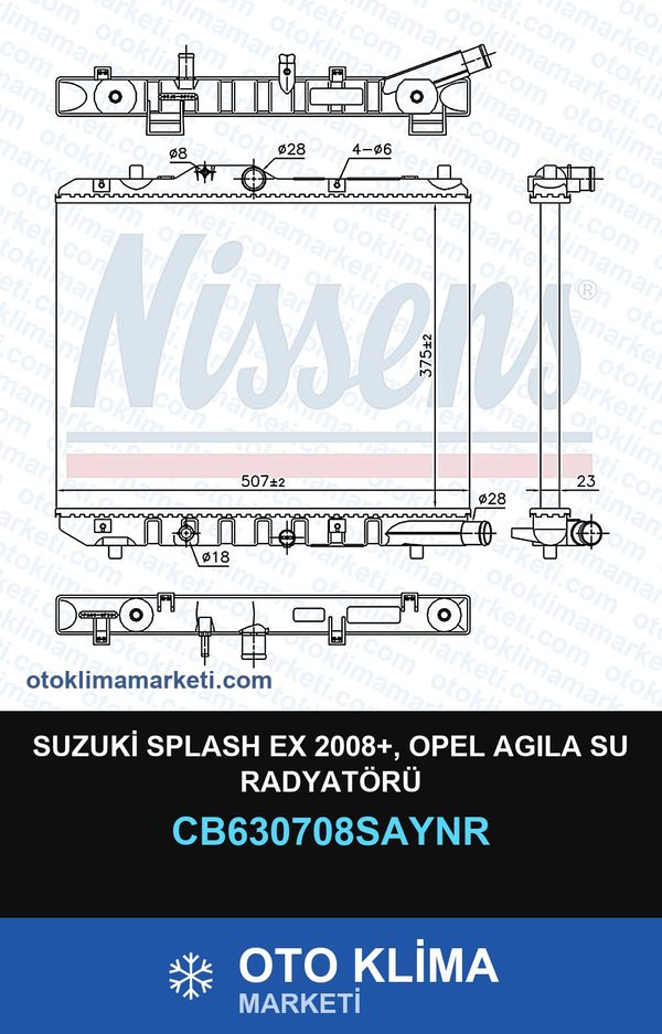 Suzuki Splash Ex 2008+, Opel Agila Su Radyatörü — SU RADYATÖRÜ — UNICORE marka — Uyumlu: OPEL, SUZUKI