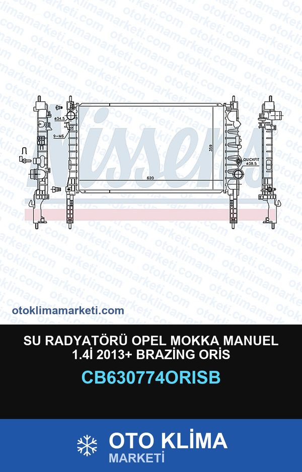 Su Radyatörü Opel Mokka Manuel 1.4İ 2013+ Brazing Oris — SU RADYATÖRÜ — ORİS marka — Uyumlu: OPEL