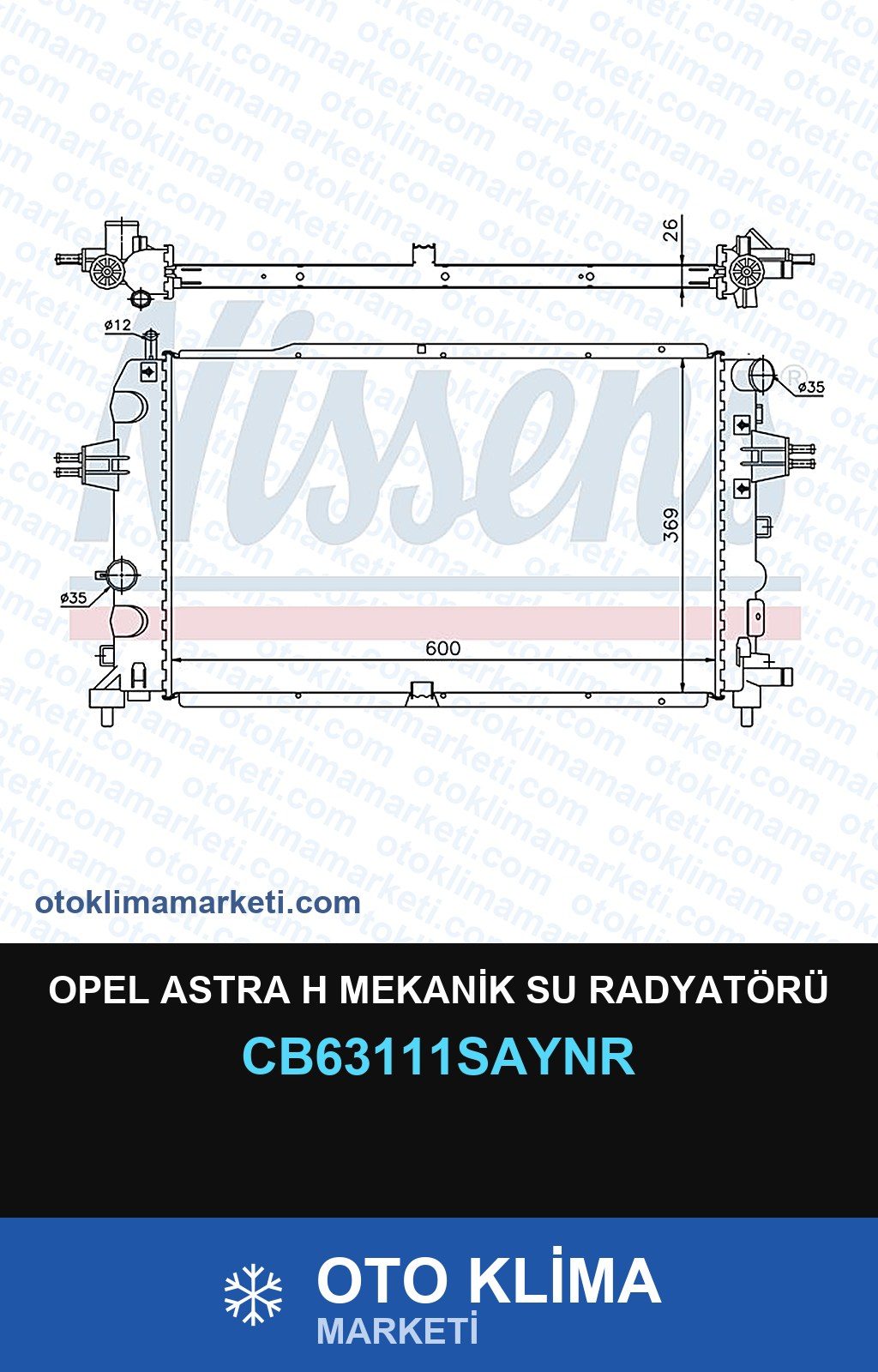 Opel Astra H Mekanik Su Radyatörü — SU RADYATÖRÜ — COOLTECH marka — Uyumlu: OPEL