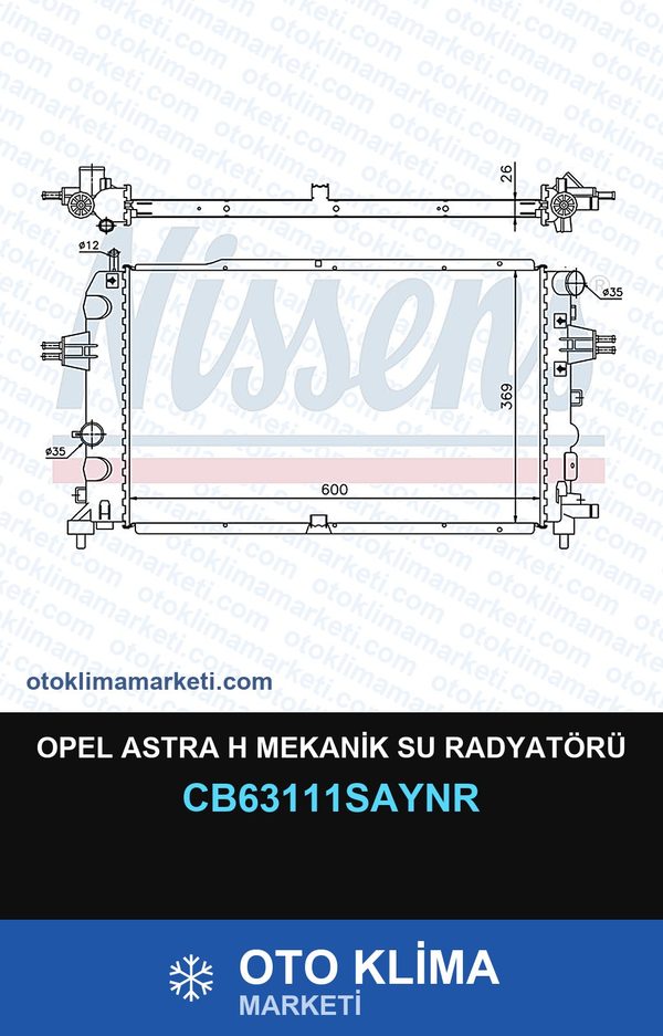 Opel Astra H Mekanik Su Radyatörü — SU RADYATÖRÜ — COOLTECH marka — Uyumlu: OPEL