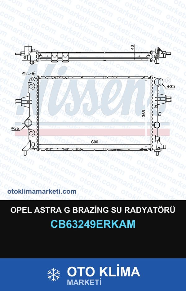 Opel Astra G Brazing Su Radyatörü — SU RADYATÖRÜ — ERKA marka — Uyumlu: OPEL