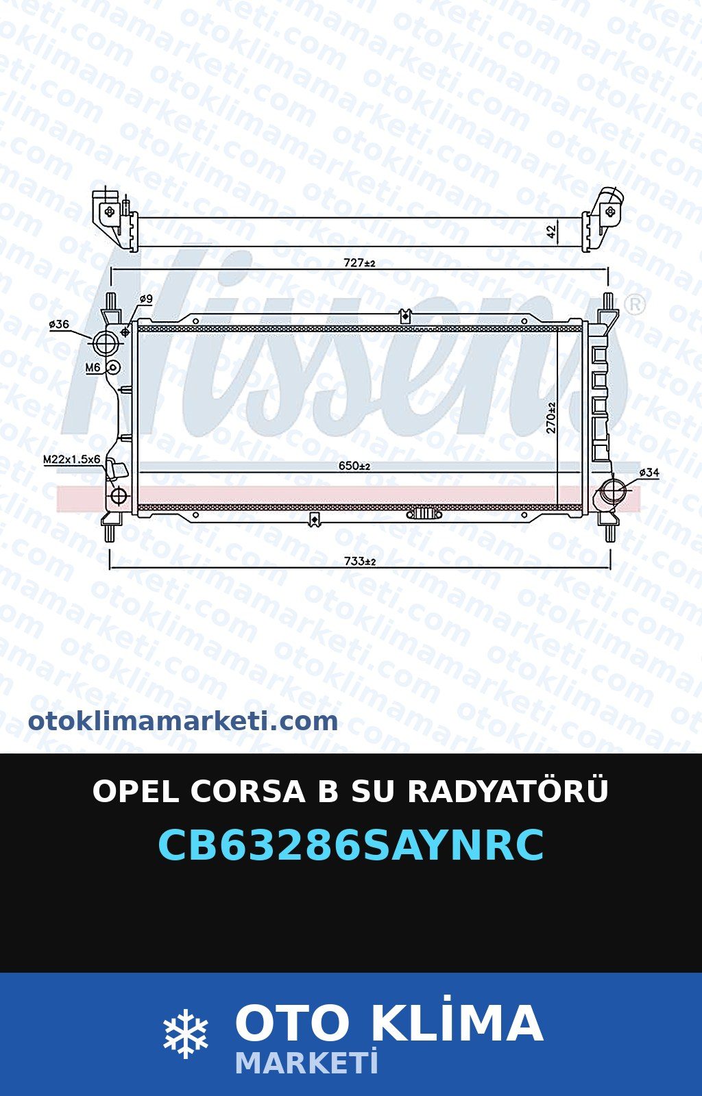 Opel Corsa B Su Radyatörü — SU RADYATÖRÜ — COOLTECH marka — Uyumlu: OPEL